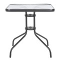 OUTDOOR TABLE SQUARE FIGO FK5036.01 GREY METAL-GLASS TABLETOP 70Χ70Χ72Hcm OUTDOOR TABLE SQUARE FIGO FK5036.01 GREY METAL-GLASS TABLETOP 70Χ70Χ72Hcm