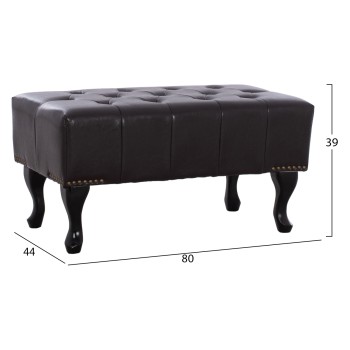 Piano Stool T.Chesterfield EMMA FK226.01 PU dark brown 80x44x39Hcm