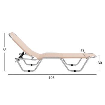 Professional Sunbed Aluminum FK5071.60 cream color 60x195x30 cm Professional Sunbed Aluminum FK5071.60 cream color 60x195x30 cm