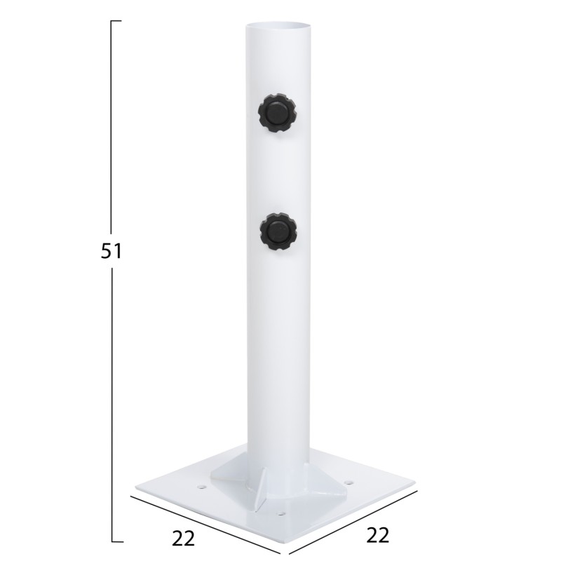 UMBRELLA BASE Φ60mm x 51Hcm.METAL GROUND BOLT FOR POLE UP TO Φ60mm FB96011 WHITE UMBRELLA BASE Φ60mm x 51Hcm.METAL GROUND BOLT FOR POLE UP TO Φ60mm FB96011 WHITE