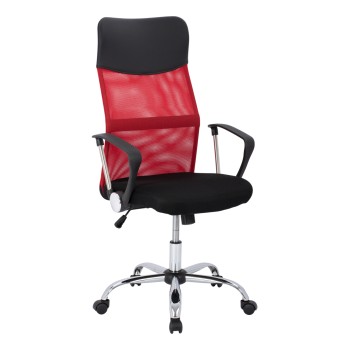 Office chair FK1000.07 Black Red Mesh chromed leg 61x58x118