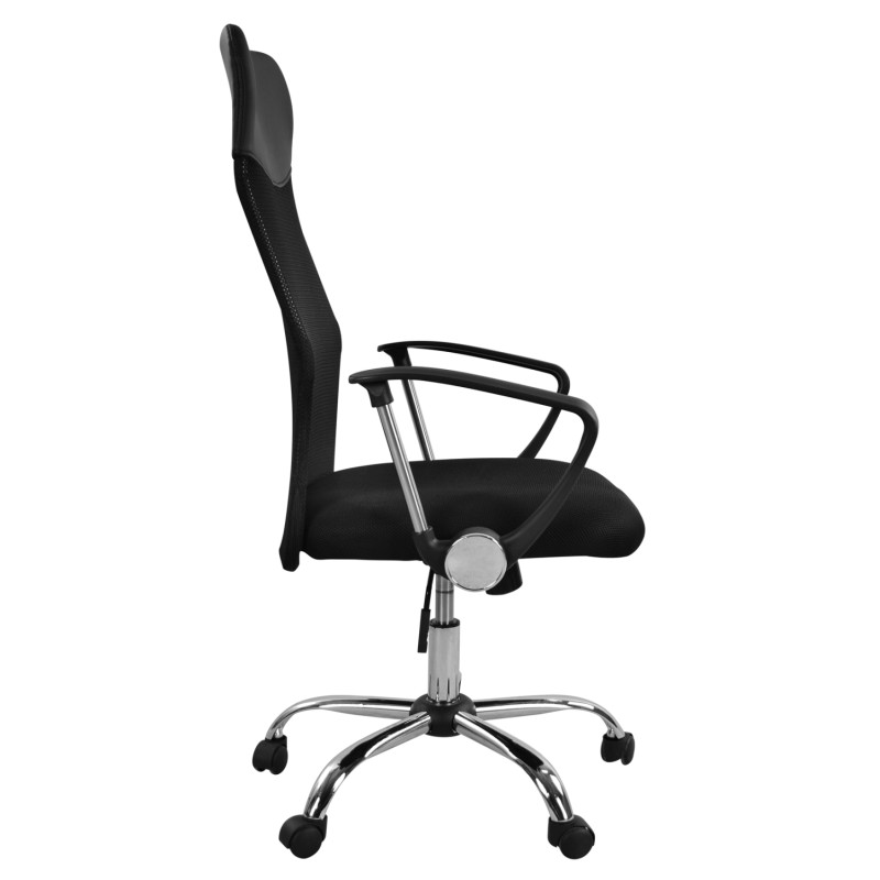 Office chair FK1000.01 Black With Mesh and chromed base 61x56x118 cm Office chair FK1000.01 Black With Mesh and chromed base 61x56x118 cm