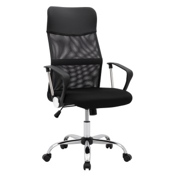 Office chair FK1000.01 Black With Mesh and chromed base 61x56x118 cm
