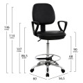 OFFICE CHAIR VEGAR FK1042.01 WITH PERIMETER FOOTREST-HIGH SEAT-BLACK 56,5x60x136Hcm. OFFICE CHAIR VEGAR FK1042.01 WITH PERIMETER FOOTREST-HIGH SEAT-BLACK 56,5x60x136Hcm.
