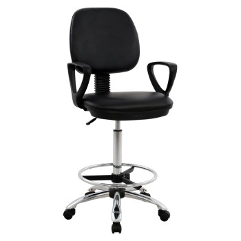 OFFICE CHAIR VEGAR FK1042.01 WITH PERIMETER FOOTREST-HIGH SEAT-BLACK 56,5x60x136Hcm.