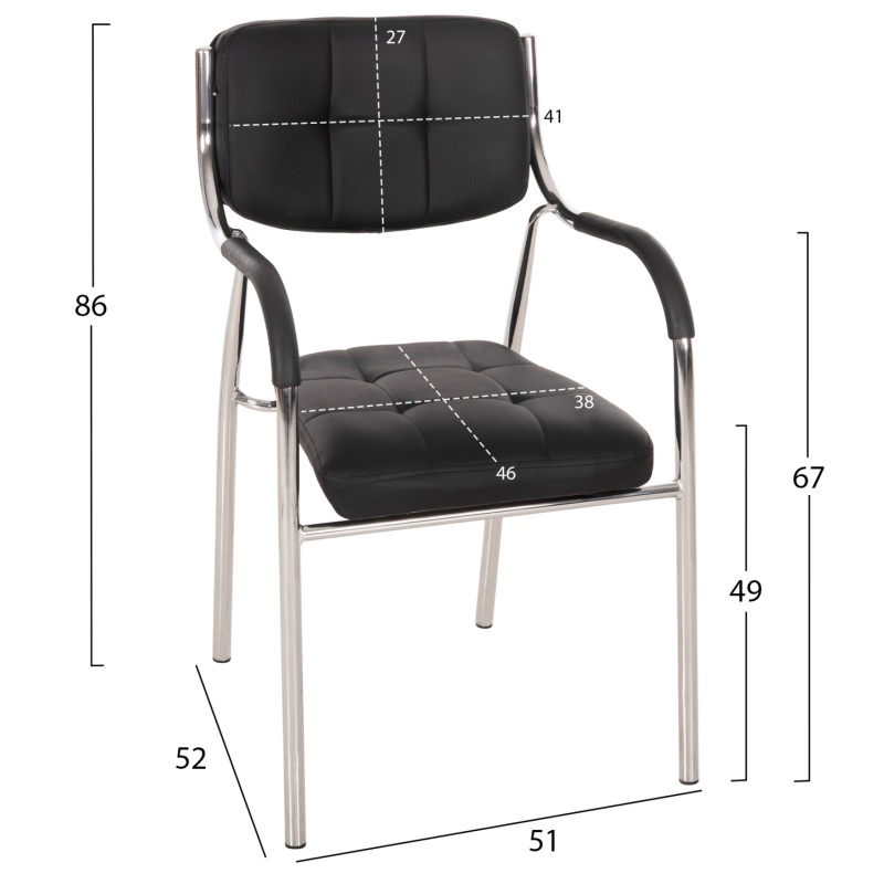 Conference office chair OBERON FK1018.01 Black PU 51x52x86Ηcm Conference office chair OBERON FK1018.01 Black PU 51x52x86Ηcm