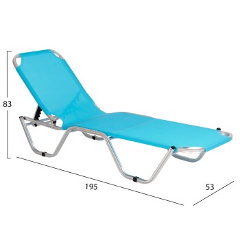 Professional Sunbed Aluminum FK5071.08 Light Blue 60x195x30 cm Professional Sunbed Aluminum FK5071.08 Light Blue 60x195x30 cm