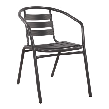 Armchair Laura Metallic Grey with aluminum slats FK5037.01