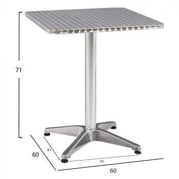 Rectangular Table Frodo Aluminum 60x60x72Η cm 4legs FK5016 Rectangular Table Frodo Aluminum 60x60x72Η cm 4legs FK5016
