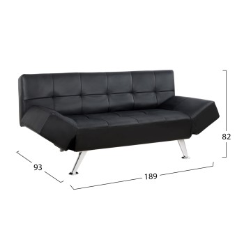 Sofa/Bed FK3001.02 Thom with folding arms Black PU 189x93x82 cm Sofa/Bed FK3001.02 Thom with folding arms Black PU 189x93x82 cm