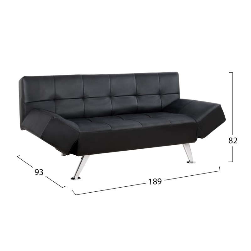 Sofa/Bed FK3001.02 Thom with folding arms Black PU 189x93x82 cm Sofa/Bed FK3001.02 Thom with folding arms Black PU 189x93x82 cm