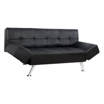 Sofa/Bed FK3001.02 Thom with folding arms Black PU 189x93x82 cm