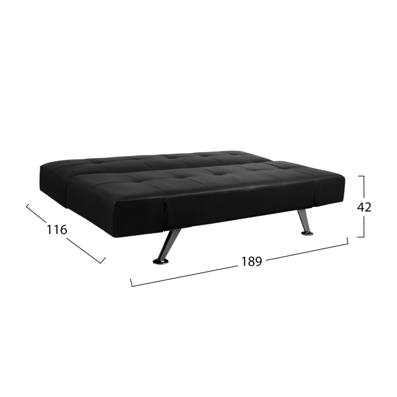 Sofa/Bed FK3001.02 Thom with folding arms Black PU 189x93x82 cm Sofa/Bed FK3001.02 Thom with folding arms Black PU 189x93x82 cm