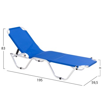 Professional Sunbed Aluminum FK5071.01 Blue 60x195x30 cm Professional Sunbed Aluminum FK5071.01 Blue 60x195x30 cm