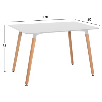 Kitchen Table FK008.01 MINIMAL,White MDF, legs BEECH Kitchen Table FK008.01 MINIMAL,White MDF, legs BEECH