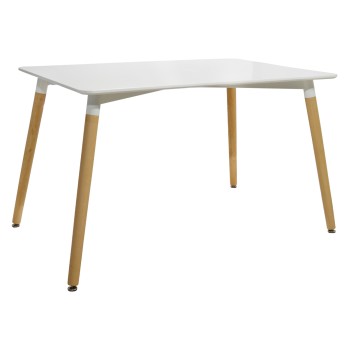 Kitchen Table FK008.01 MINIMAL,White MDF, legs BEECH