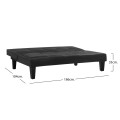 Sofa/Bed 3 seater FK3002.02 Black PU with details 186x90x82 Sofa/Bed 3 seater FK3002.02 Black PU with details 186x90x82