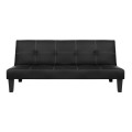 Sofa/Bed 3 seater FK3002.02 Black PU with details 186x90x82 Sofa/Bed 3 seater FK3002.02 Black PU with details 186x90x82