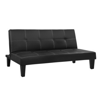 Sofa/Bed 3 seater FK3002.02 Black PU with details 186x90x82