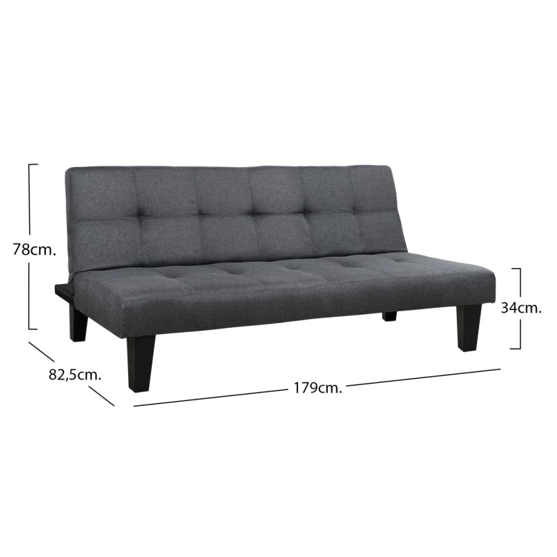 Sofa/Bed FK3000.02 Grey Fabric 180x82.5x78Υ εκ. Sofa/Bed FK3000.02 Grey Fabric 180x82.5x78Υ εκ.