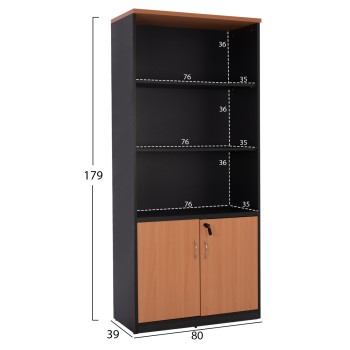 Professional office bookcase FK2014.01 oak color with 2 doors 80Χ39Χ179 Professional office bookcase FK2014.01 oak color with 2 doors 80Χ39Χ179