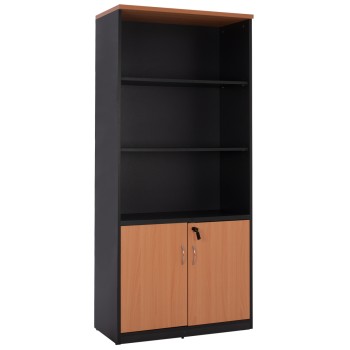 Professional office bookcase FK2014.01 oak color with 2 doors 80Χ39Χ179