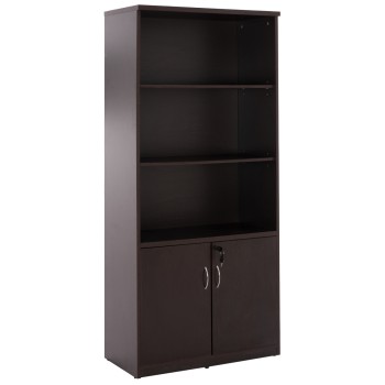 Professional office bookcase FK2014.02 wenge color with 2 doors 80Χ39Χ179