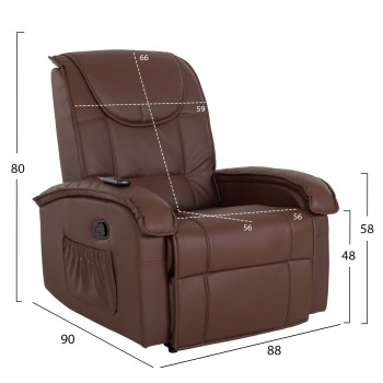FK0026.03 Armchair ROCCA, massage mechanism, PU brown 80x96x97 cm FK0026.03 Armchair ROCCA, massage mechanism, PU brown 80x96x97 cm