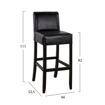 Bar Stool oak with back and PVC Brown Rodos Wenge FK299 44x52,5x111 cm Bar Stool oak with back and PVC Brown Rodos Wenge FK299 44x52,5x111 cm