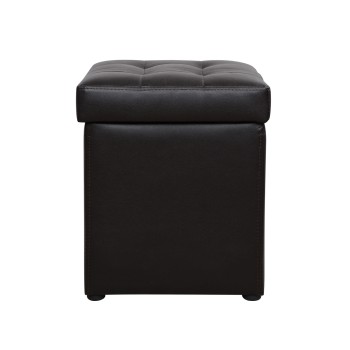 Stool PU with storage space Brown cube FK224.03--38x38x36.5Hcm Stool PU with storage space Brown cube FK224.03--38x38x36.5Hcm