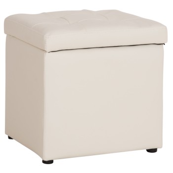 Stool PRO CUBE FK224.02 PU with storage space- white 38x38x36.5Hcm