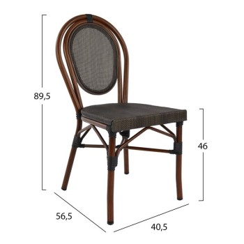 Aluminum Chair Bamboo Look Brown with Textline 40,5x56,5x89,5 cm FK5026 Aluminum Chair Bamboo Look Brown with Textline 40,5x56,5x89,5 cm FK5026