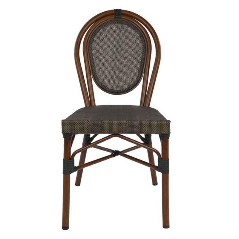 Aluminum Chair Bamboo Look Brown with Textline 40,5x56,5x89,5 cm FK5026 Aluminum Chair Bamboo Look Brown with Textline 40,5x56,5x89,5 cm FK5026