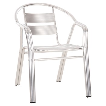 ALUMINUM ARMCHAIR MORIS FK5018 DOUBLE FRAME IN SILVER (METALLIC) COLOR 58x62x75Hcm.