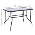 OUTDOOR METALLIC TABLE ADAM FK5020.01 DARK GREY WITH SAFETY GLASS TOP 110Χ60Χ71Hcm.