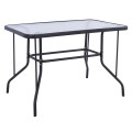 OUTDOOR METALLIC TABLE ADAM FK5020.01 DARK GREY WITH SAFETY GLASS TOP 110Χ60Χ71Hcm.