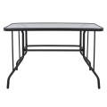 OUTDOOR METALLIC TABLE ADAM FK5020.01 DARK GREY WITH SAFETY GLASS TOP 110Χ60Χ71Hcm.
