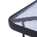 OUTDOOR METALLIC TABLE ADAM FK5020.01 DARK GREY WITH SAFETY GLASS TOP 110Χ60Χ71Hcm.