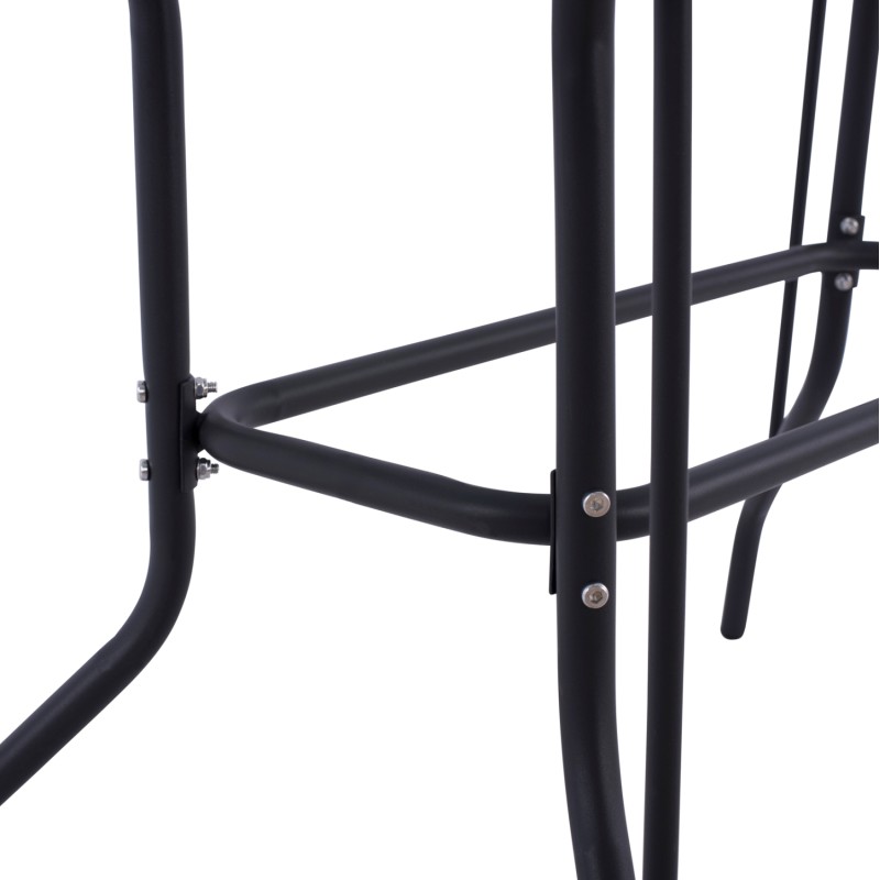 OUTDOOR METALLIC TABLE ADAM FK5020.01 DARK GREY WITH SAFETY GLASS TOP 110Χ60Χ71Hcm.
