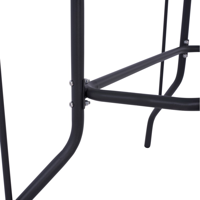 OUTDOOR METALLIC TABLE ADAM FK5020.01 DARK GREY WITH SAFETY GLASS TOP 110Χ60Χ71Hcm.