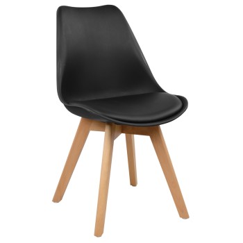 Chair Vegas FK0033.02 wooden legs-black seat 48x49x81Η cm