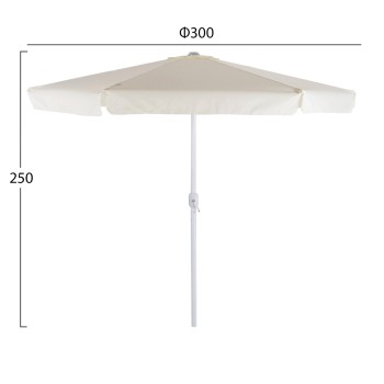 Umbrella D3,00x2,50Μ Aluminum beige color with side panel FK6003 Umbrella D3,00x2,50Μ Aluminum beige color with side panel FK6003