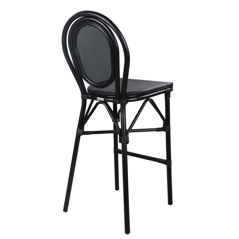ALUMINUM STOOL FB95060 BAMBOO LOOK BLACK WITH TEXTILENE 44x52x115Hcm. ALUMINUM STOOL FB95060 BAMBOO LOOK BLACK WITH TEXTILENE 44x52x115Hcm.