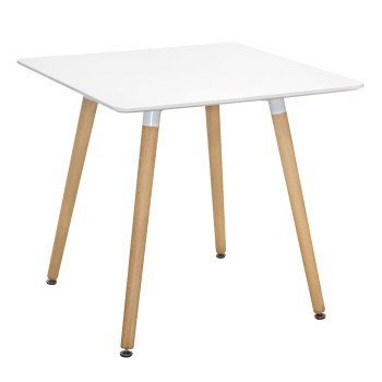 Kitchen Table Minimal FK0057.01, White MDF, legs BEECH Kitchen Table Minimal FK0057.01, White MDF, legs BEECH