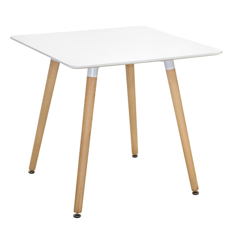 Kitchen Table Minimal FK0057.01, White MDF, legs BEECH