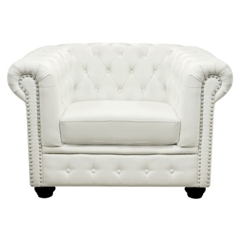 Armchair T.Chesterfield POLINA FK3011.02, PU White, 110x90x73Hcm Armchair T.Chesterfield POLINA FK3011.02, PU White, 110x90x73Hcm