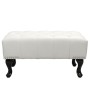 PIANO STOOL T.CHESTERFIELD EMMA FK226.02 PU WHITE-BLACK LEGS 80x44x39Hcm