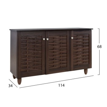 Shoe Cabinet Wooden 3 doors FK2211.01 Wenge 114x34x68