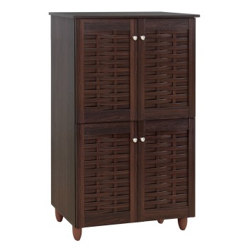 Shoe Cabinet Wooden 4 doors FK2210.01 Wenge 77x34x123