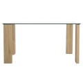Dining Table Morgan 140x80x75cm FK0083.01 Glass with wooden legs Dining Table Morgan 140x80x75cm FK0083.01 Glass with wooden legs